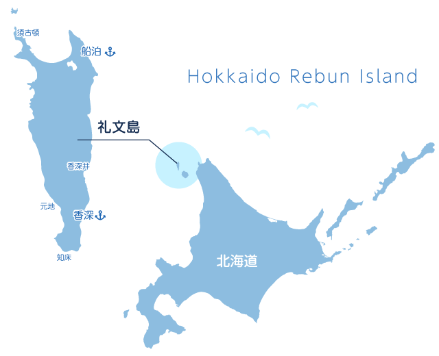 礼文島の位置図