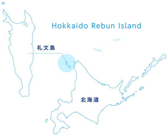 礼文島の位置図
